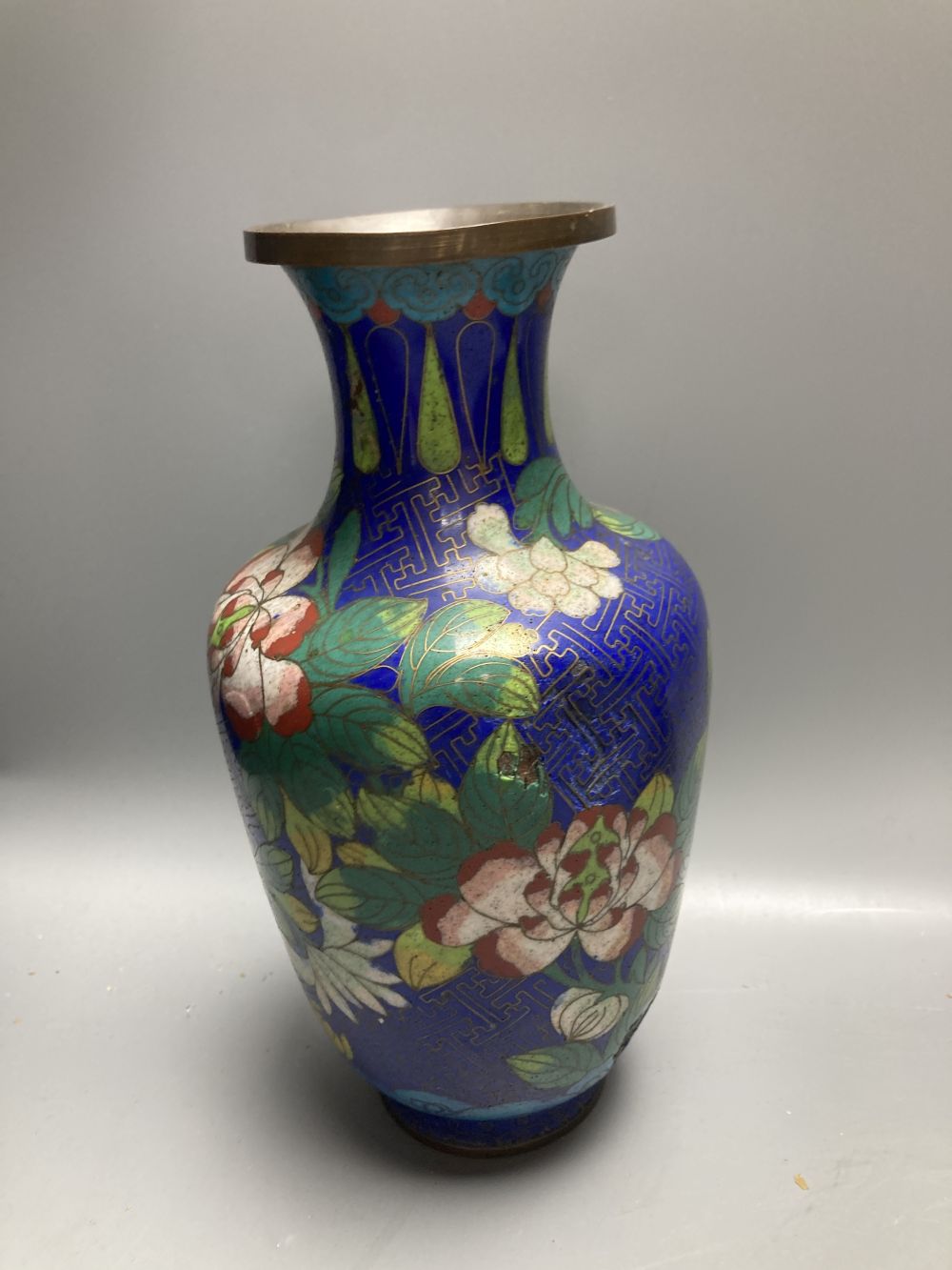 A simulated bronze eagle, 36cm, cloisonne enamelled vase, 23cm and five other items